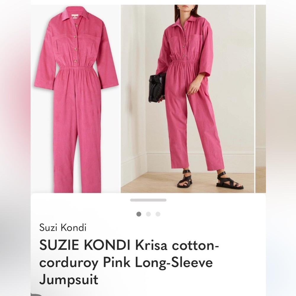 Suzie Kondi Krisa pink corduroy jumpsuit